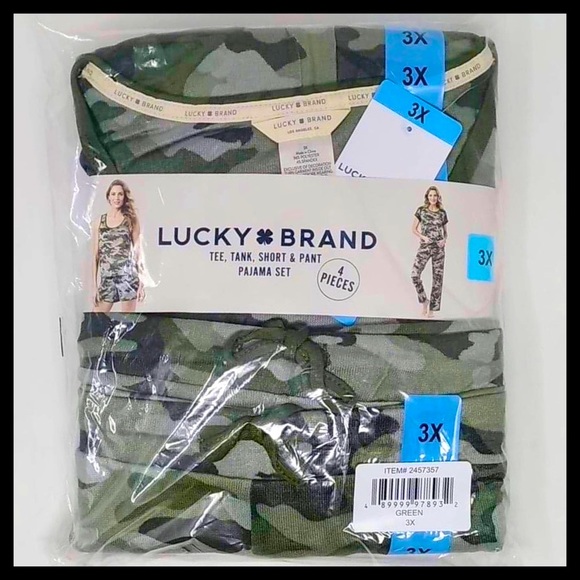 Lucky Brand Ladies 4 piece Pajama Set Plus Sizes - Picture 4 of 5